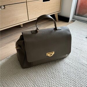 Ectu leather weekender bag